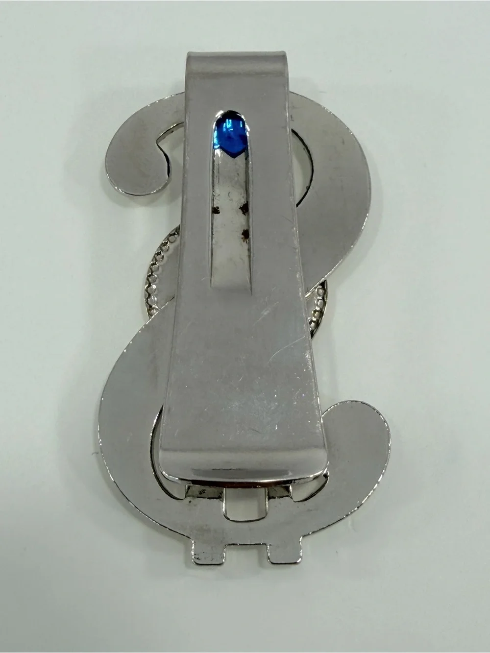 VTG Hawaii Aloha State Money Clip Dollar Sign Silver Tone Blue Enamel Hula